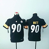 Youth Nike Pittsburgh Steelers #90 T.J. Watt Black Team Color Game Stitched Jersey